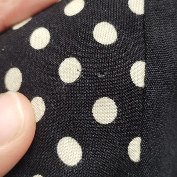 Vintage Cabrais Collection Size Large Floral Polka Dot Open Front Cardigan - Picture 5 of 7